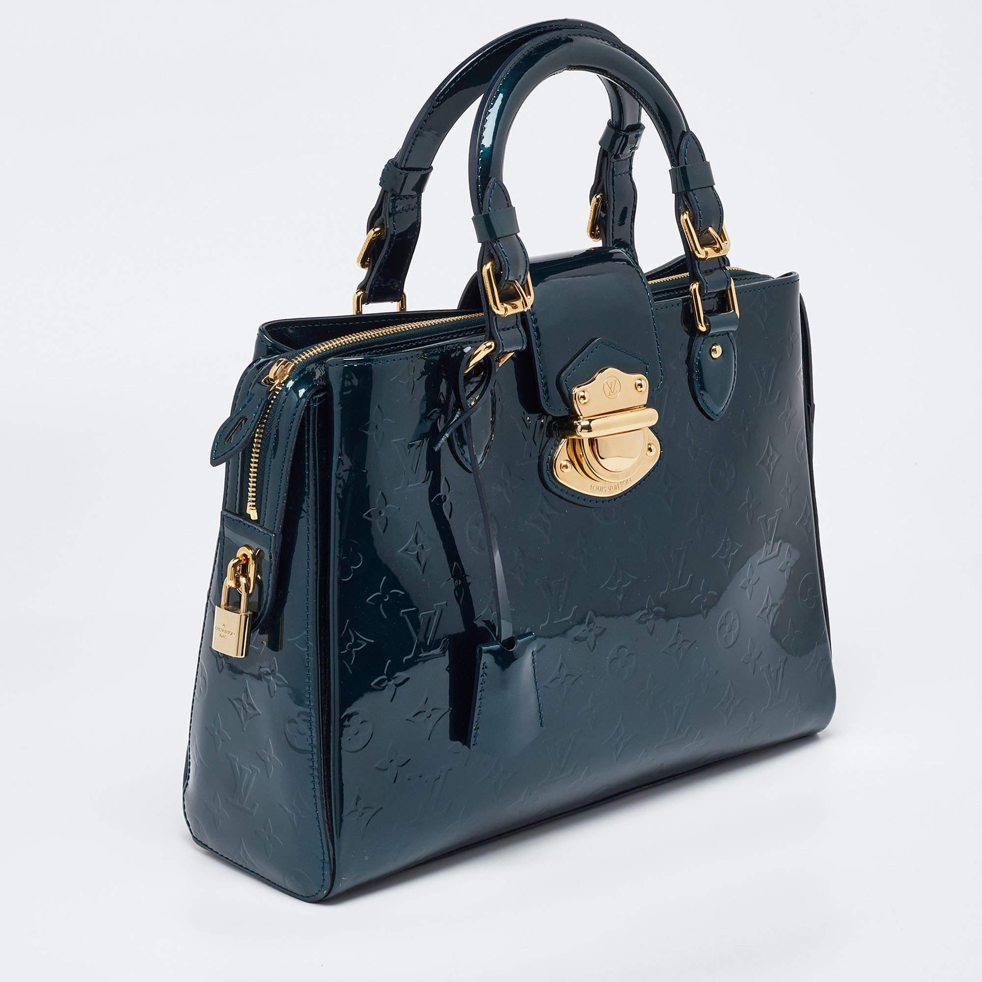 Black Louis Vuitton Bleu Nuit Monogram Vernis Melrose Avenue Bag