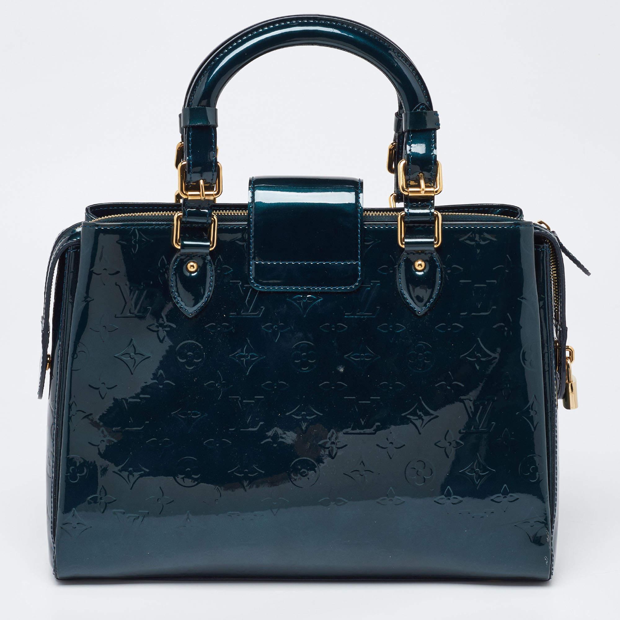 Louis Vuitton Bleu Nuit Monogram Vernis Melrose Avenue Bag In Good Condition In Dubai, Al Qouz 2