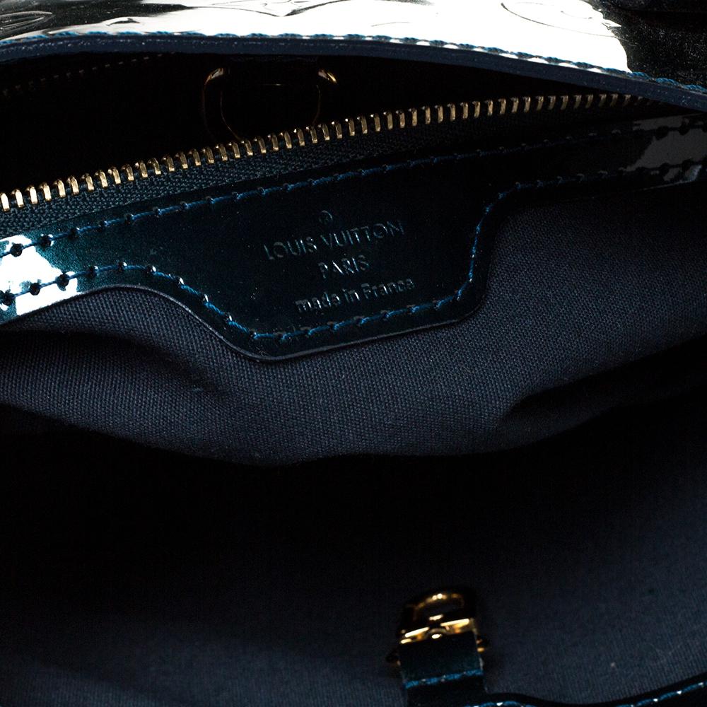Women's Louis Vuitton Bleu Nuit Monogram Vernis Wilshire PM Bag