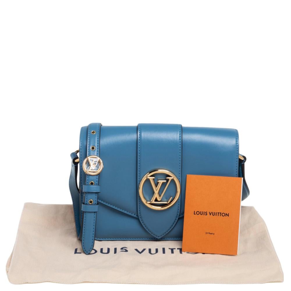 Louis Vuitton Bleu Orage Leather LV Pont 9 Bag 3