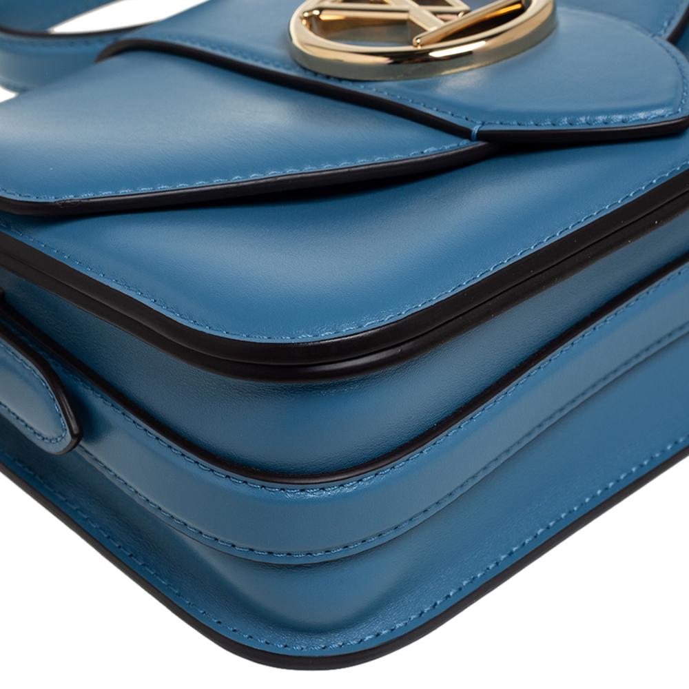 Louis Vuitton Bleu Orage Leather LV Pont 9 Bag In Excellent Condition In Dubai, Al Qouz 2