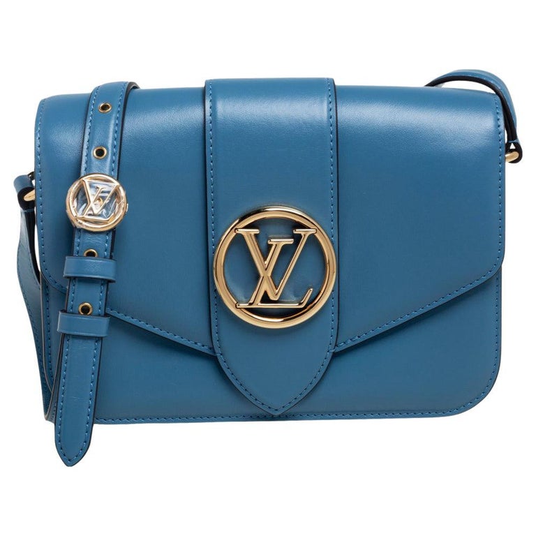 Louis Vuitton Bleu Orage Leather LV Pont 9 Bag at 1stDibs