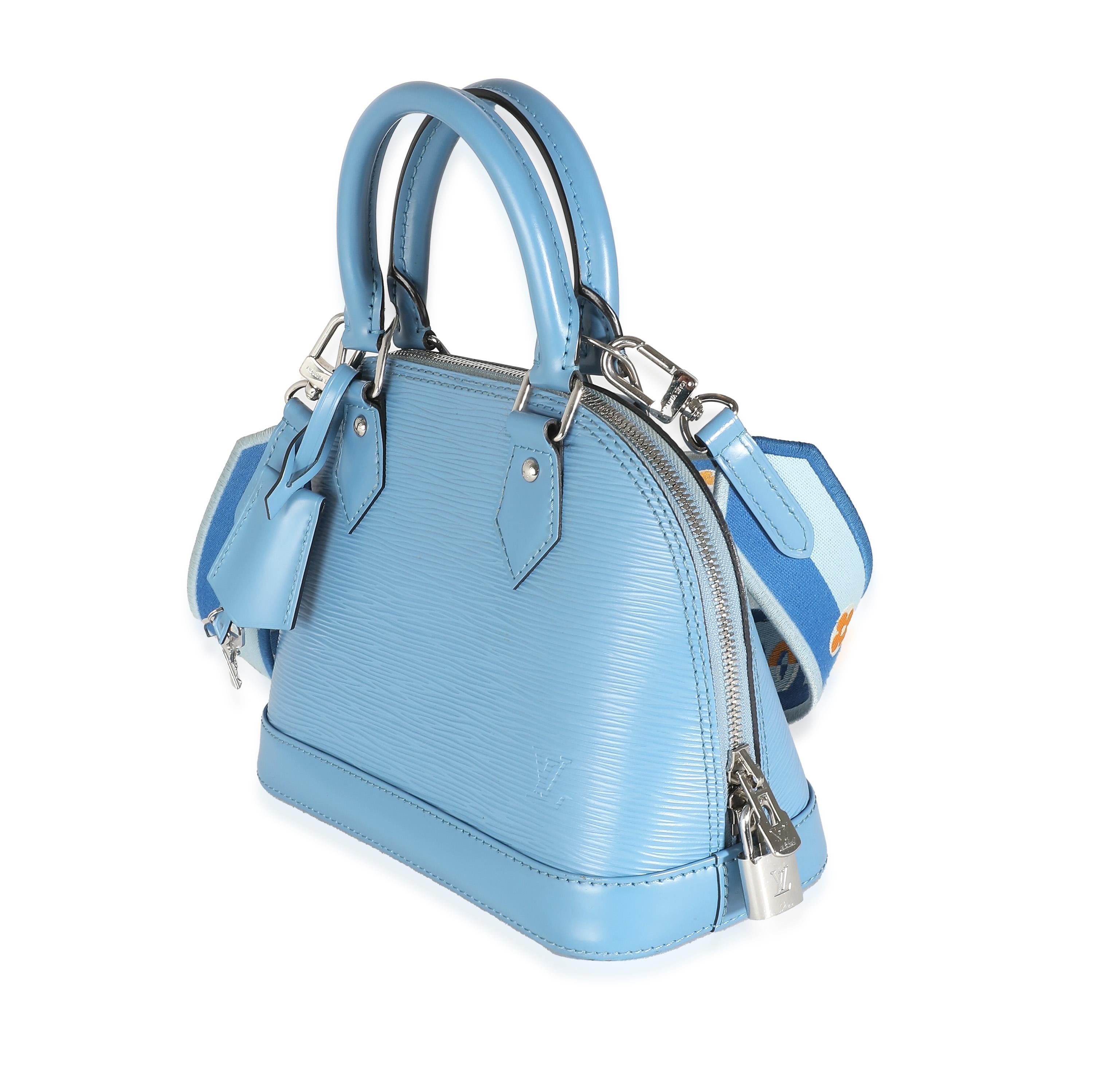 Louis Vuitton Bleuet Epi Jacquard Alma BB In Excellent Condition In New York, NY