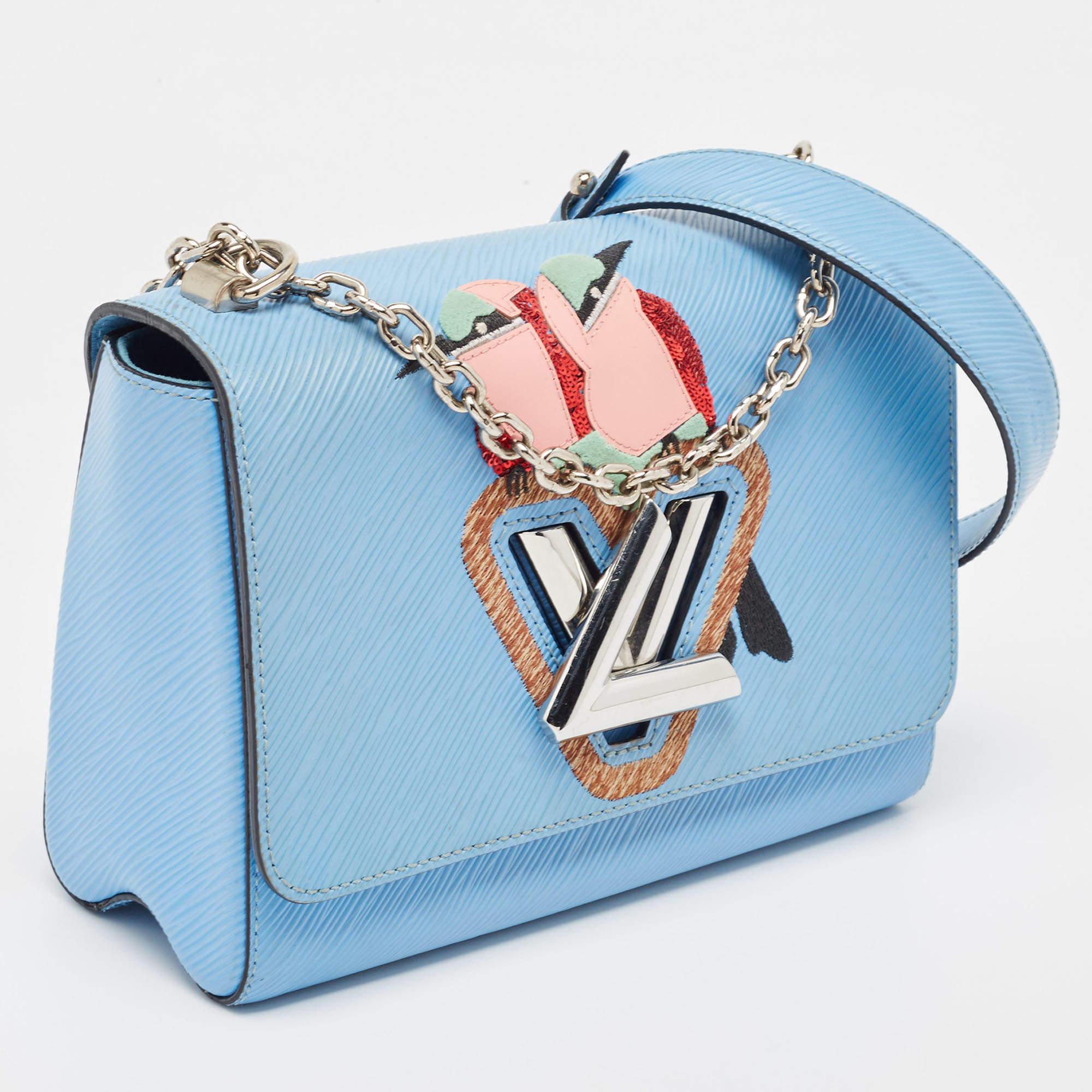 Blue Louis Vuitton Bleuet Epi Leather Early Bird Twist MM Bag