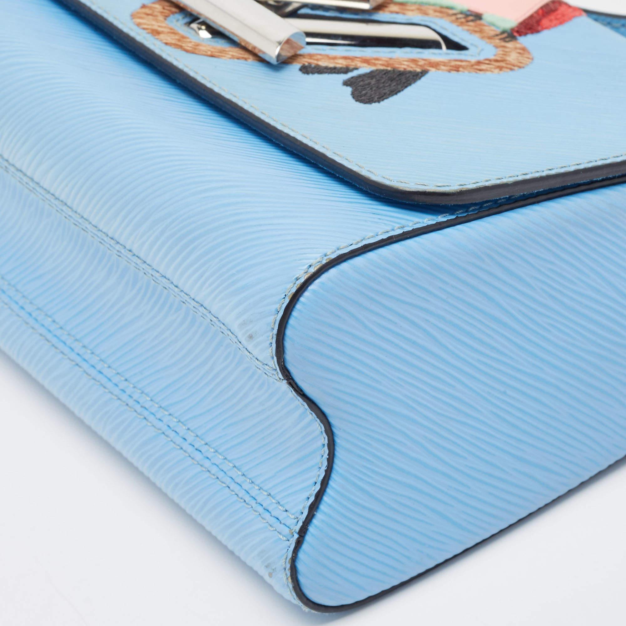 Louis Vuitton Bleuet Epi Leather Early Bird Twist MM Bag In Good Condition In Dubai, Al Qouz 2