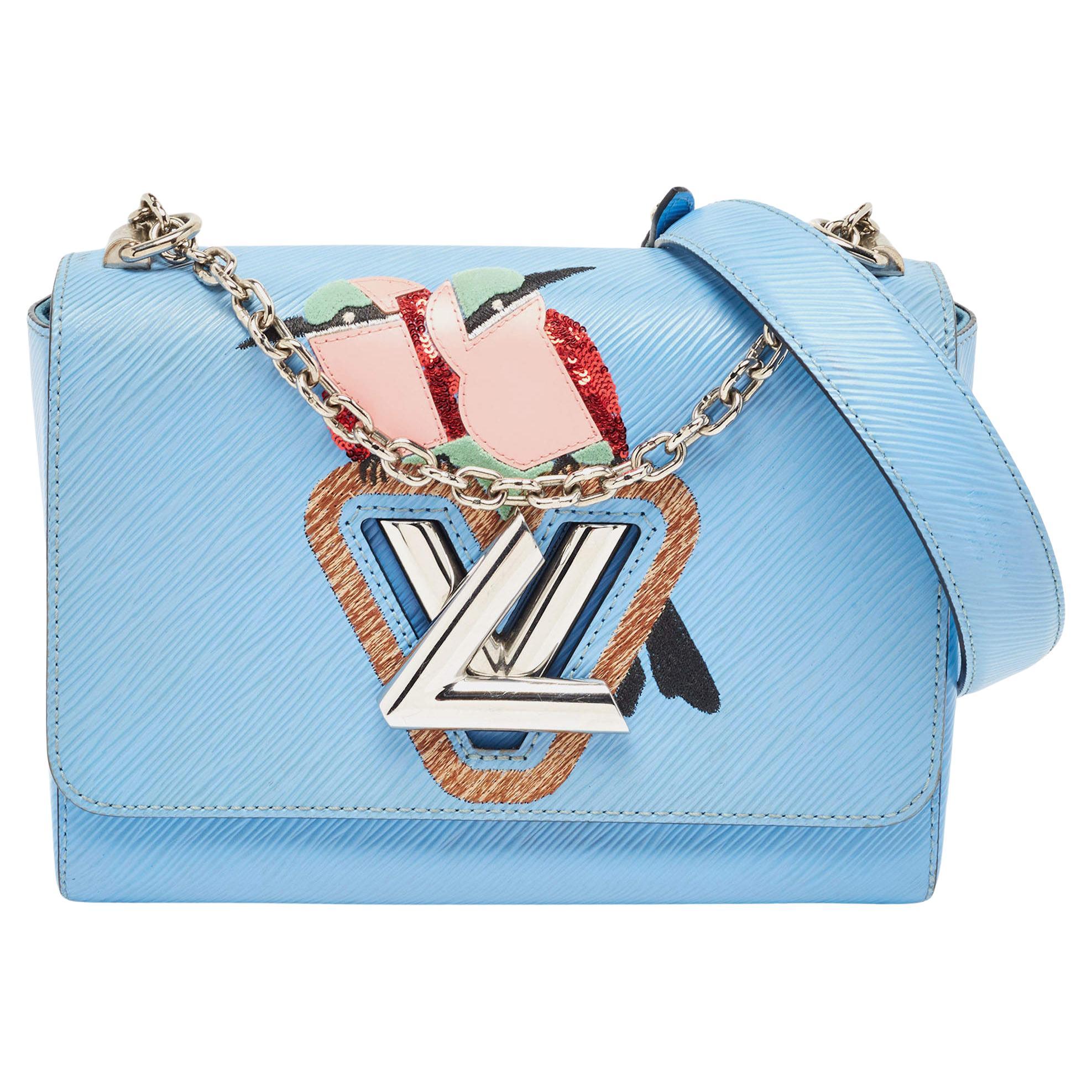 Louis Vuitton Bleuet Epi Leather Early Bird Twist MM Bag For Sale at 1stDibs