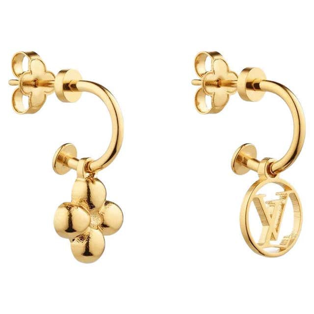 Gold louis vuitton earrings Clearance
