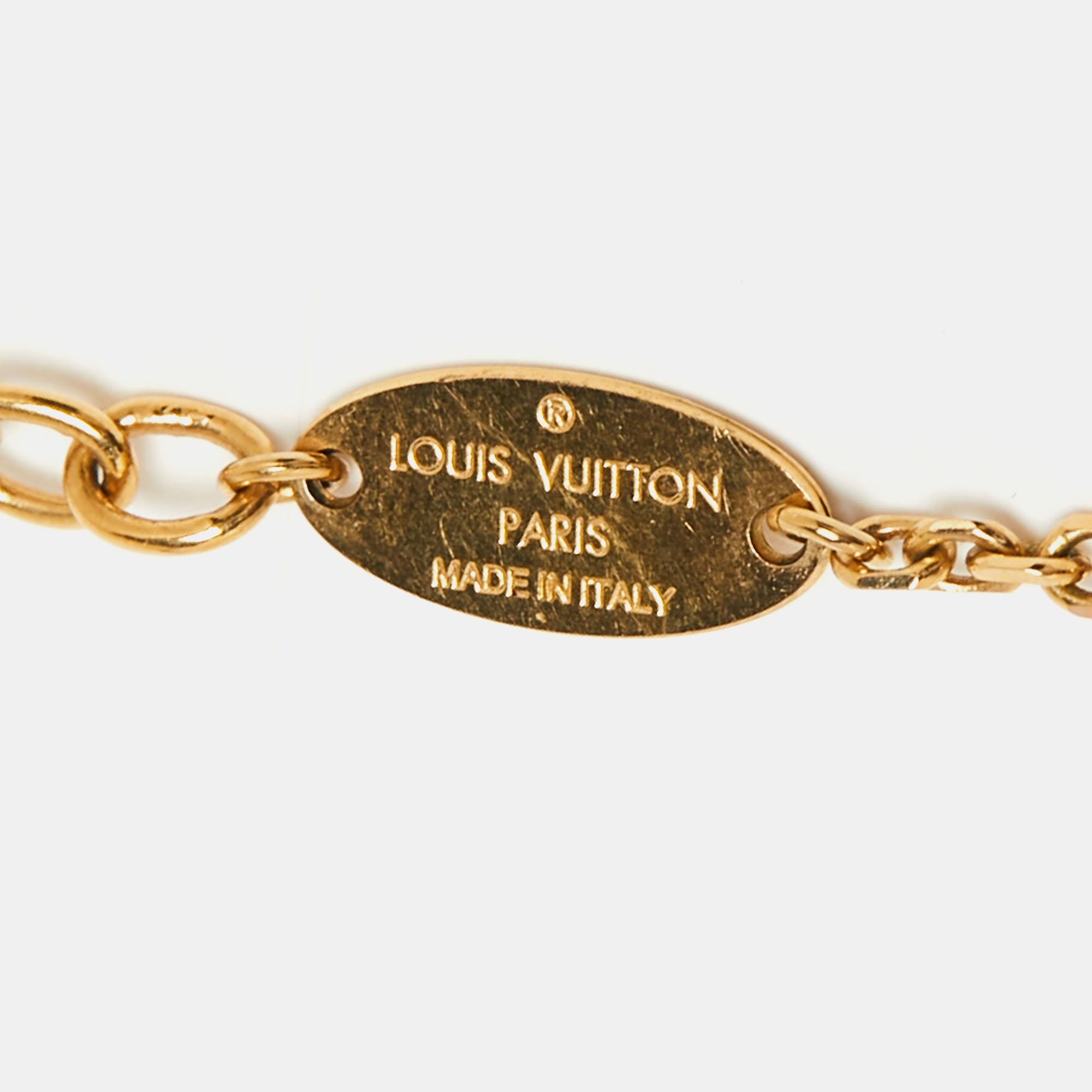 Louis Vuitton Blooming Supple Gold Tone Charm Bracelet In Good Condition In Dubai, Al Qouz 2