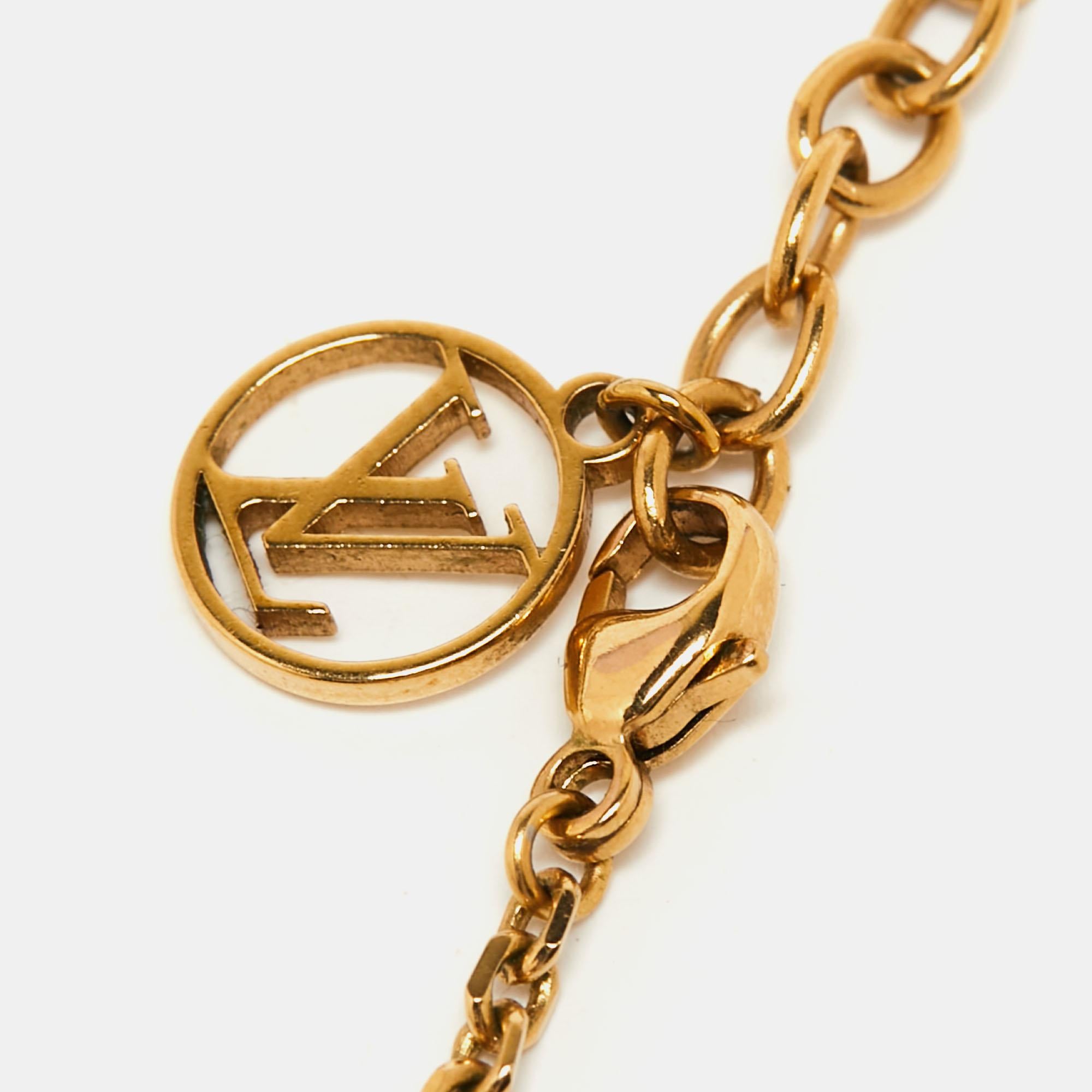Women's Louis Vuitton Blooming Supple Gold Tone Charm Bracelet
