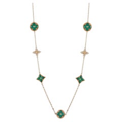 Louis Vuitton Blossom 18K Rose Gold Diamond and Malachite Long Necklace For  Sale at 1stDibs  louis vuitton green clover bracelet, gold louis vuitton  clover necklace, louis vuitton necklace flower