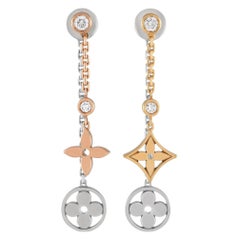 Louis Vuitton Blossom 18K Yellow, Rose, and White Gold Diamond Dangle Earrings