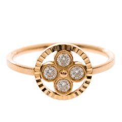 Louis Vuitton Blossom BB Diamond 18k Rose Gold Ring Size 51