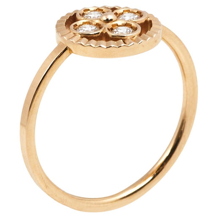 Louis Vuitton Color Blossom Mini Sun Ring, Pink Gold and Diamonds. Size 55