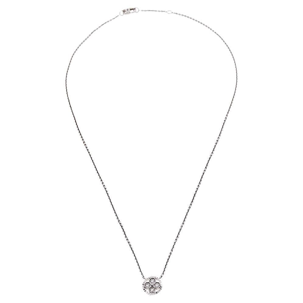 Louis Vuitton Blossom BB Diamond 18k White Gold Pendant NecklaceIncludes Origina