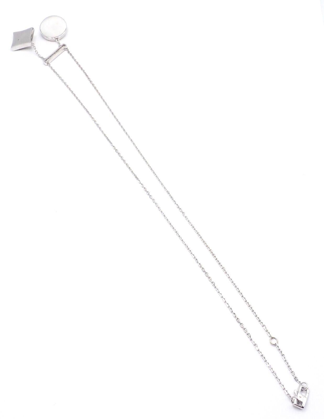Louis Vuitton Blossom Diamond White Gold Pendant Link Necklace For Sale 5