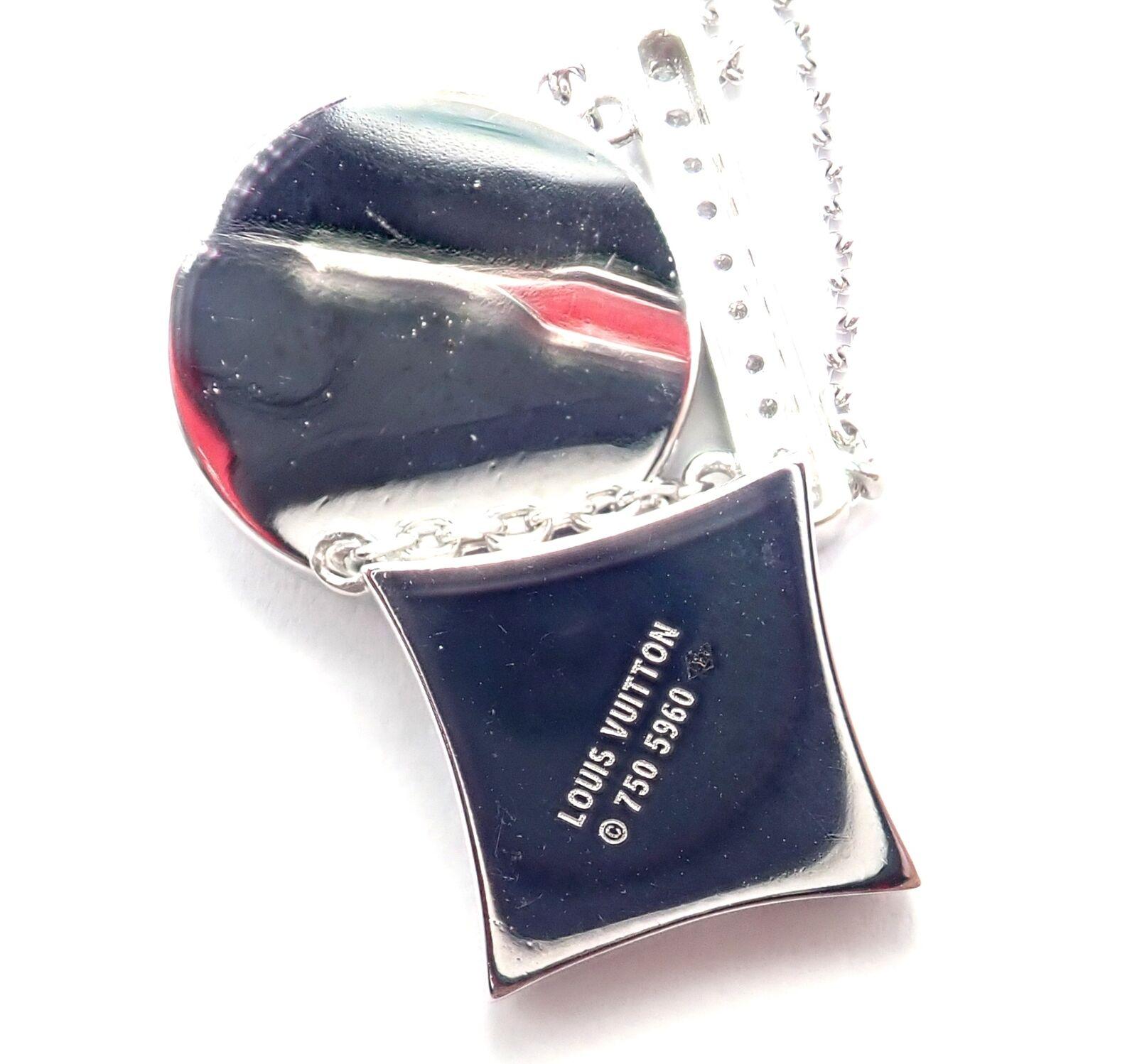 Louis Vuitton Blossom Diamond White Gold Pendant Link Necklace For Sale 2