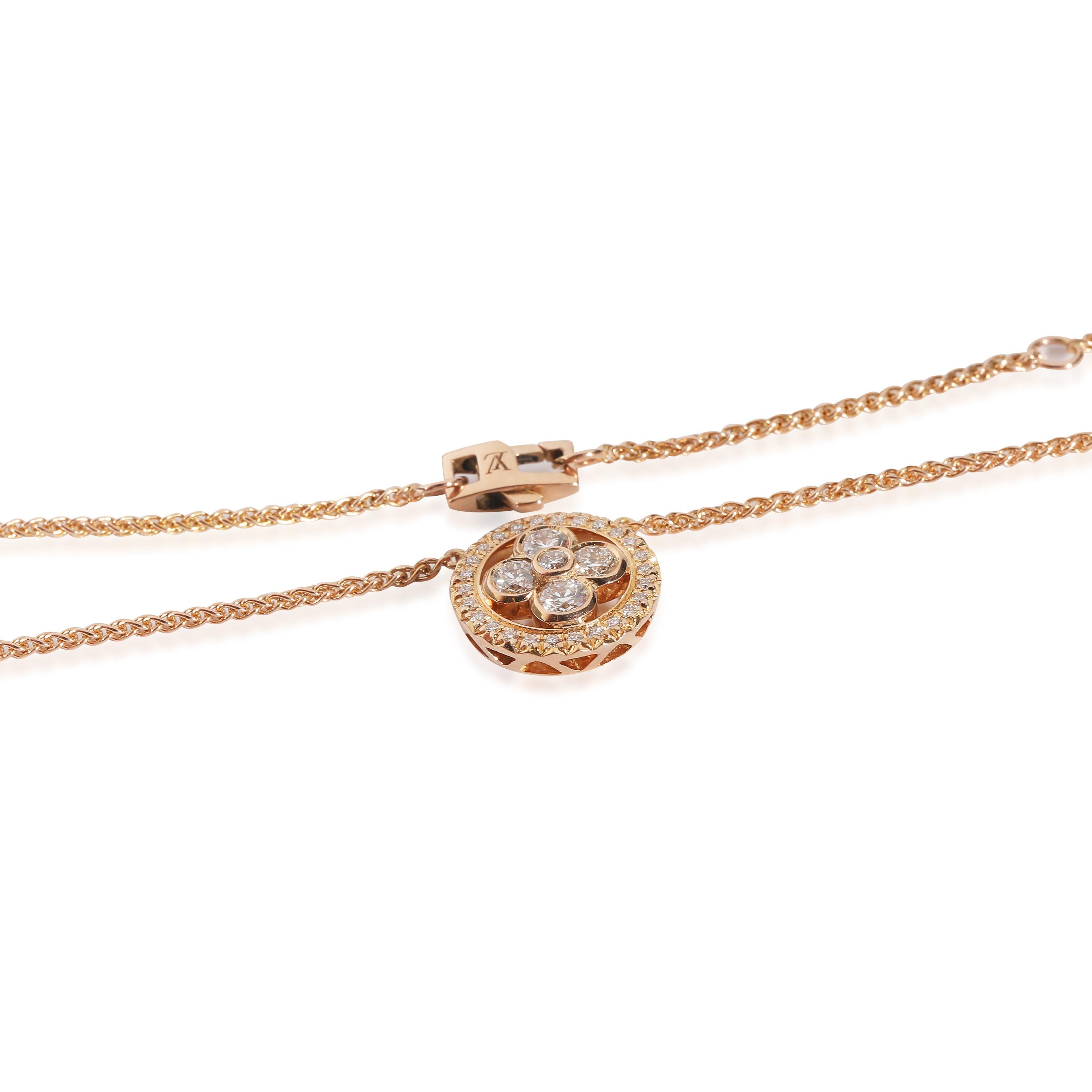 Women's or Men's Louis Vuitton Blossom Fashion Pendant in 18k Rose Gold 0.5 CTW For Sale