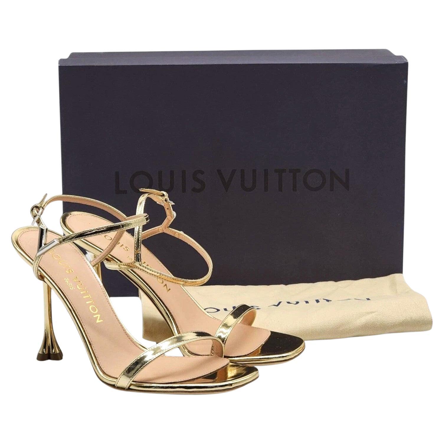 Louis Vuitton Sandales en cuir Blossom en or EU 36 US 6 - NWB