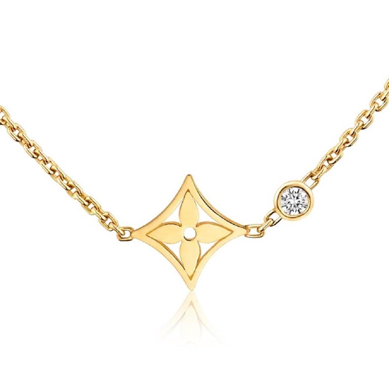 Louis Vuitton Blossom Pendant Necklace Yellow Gold And Diamond For Sale at  1stDibs