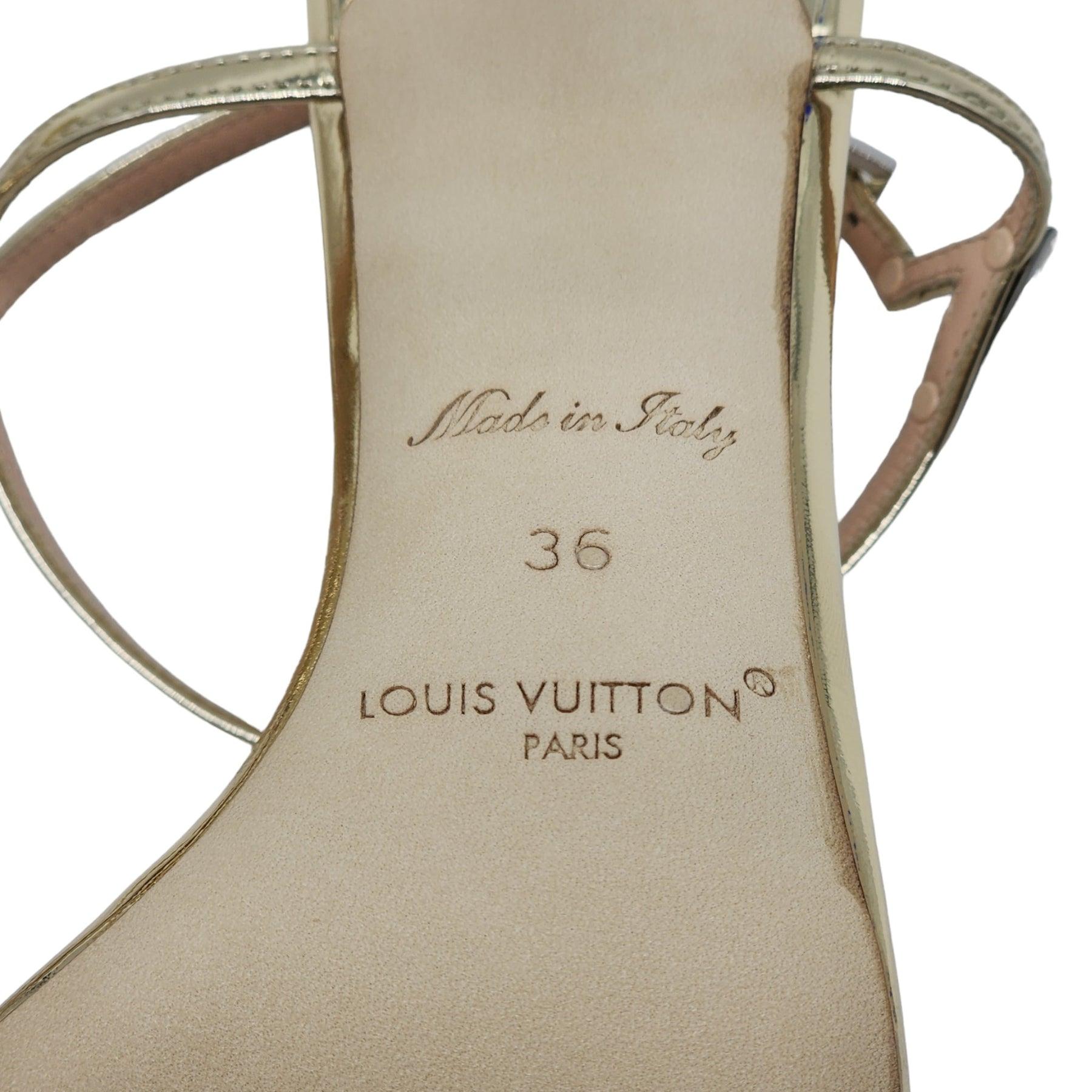 Sandalias Louis Vuitton Blossom Piel en Dorado (36) en venta 2