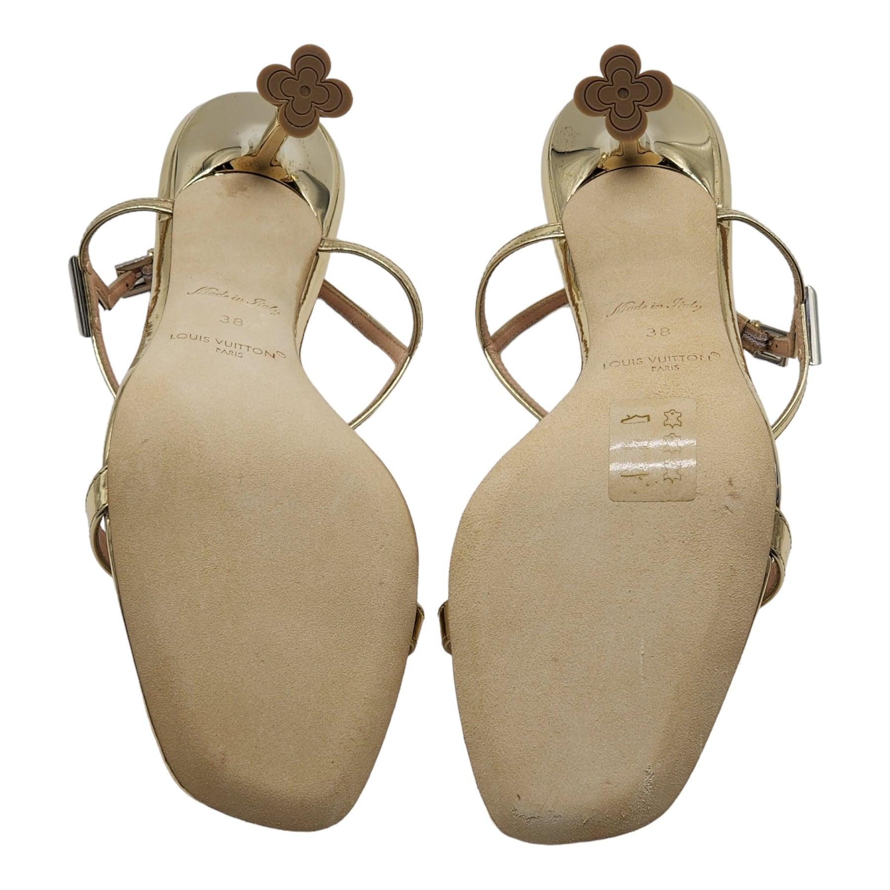Sandalias Louis Vuitton Blossom Piel en Dorado (38) 1