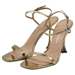 Sandalias Louis Vuitton Blossom Piel en Dorado (38)