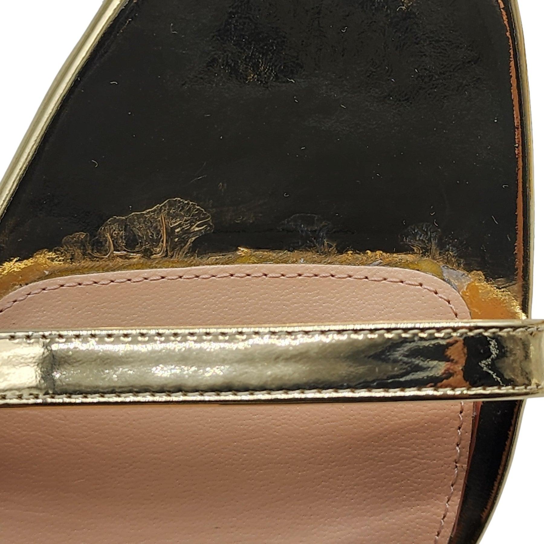 Louis Vuitton Blossom Sandals Leather in Gold (41) For Sale 3