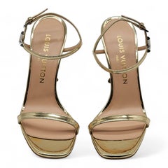 Louis Vuitton Blossom Sandals Leather in Gold Size 36
