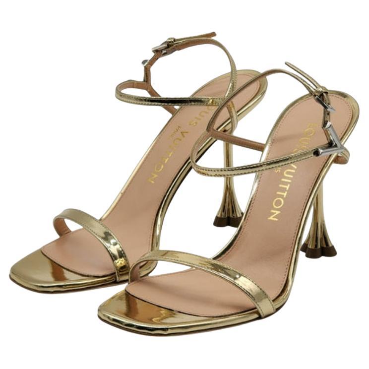 Louis Vuitton Sandali Blossom in pelle color oro misura 36 in vendita