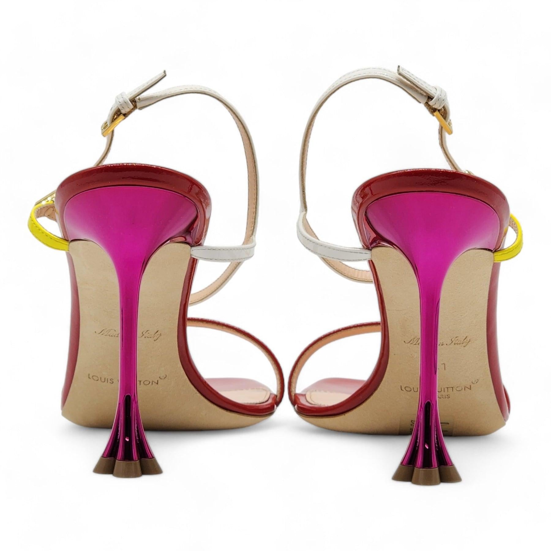 Women's Louis Vuitton Blossom Sandals Leather in Red - 11 For Sale