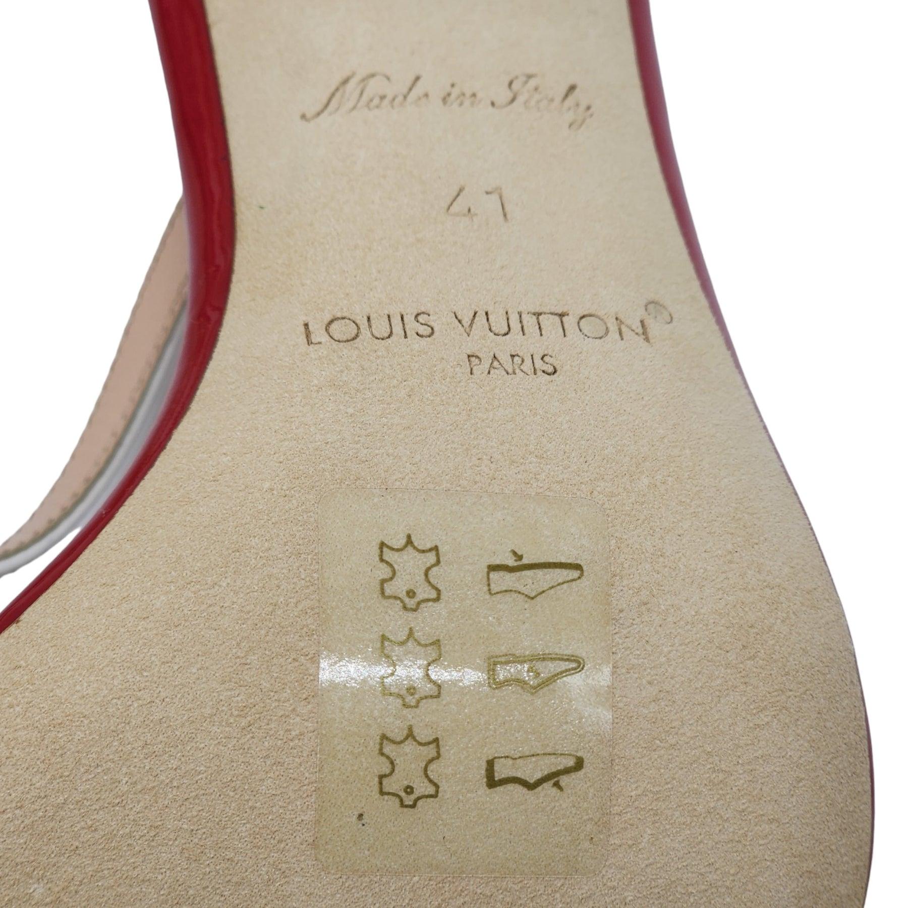 Louis Vuitton Blossom Sandals Leather in Red - 11 For Sale 2