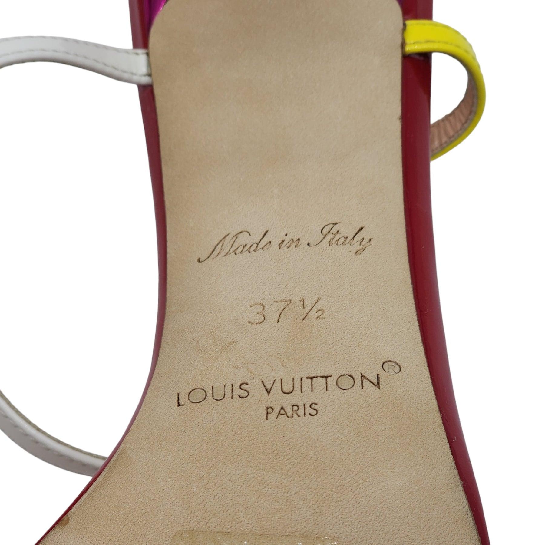Louis Vuitton Blossom Sandals Leather in Red - 7.5 For Sale 2
