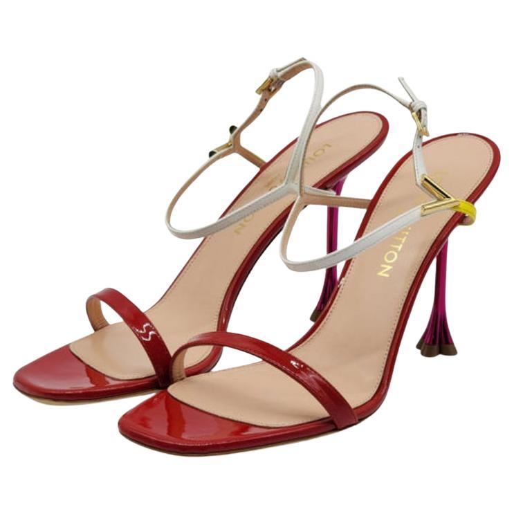 Louis Vuitton Blossom Sandals Leather in Red For Sale