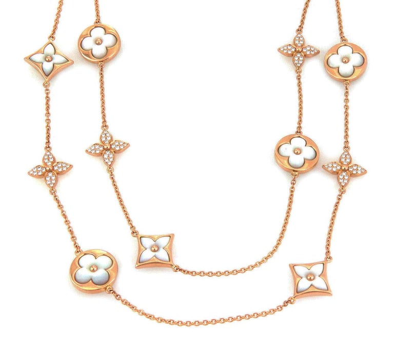 Louis Vuitton Blossom Sautoir Diamond Mother of Pearl 18k Pink