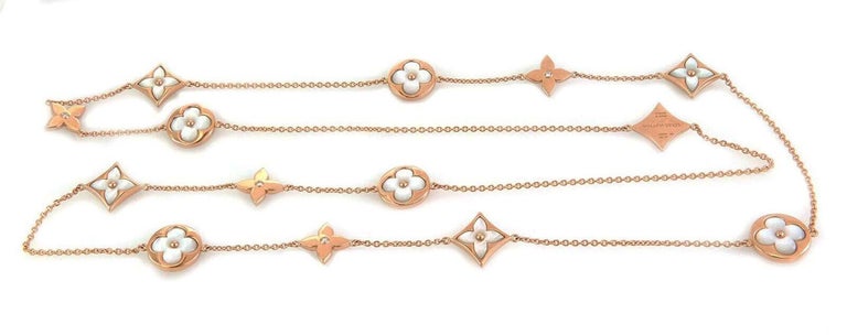 Louis Vuitton Blossom Sautoir Diamond Mother of Pearl 18k Pink Gold  Necklace For Sale at 1stDibs