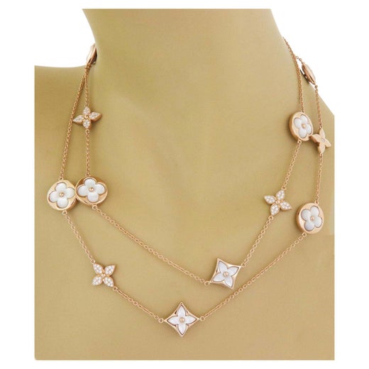 Louis Vuitton Q93172 Pandan Tiff Cracant Necklace Diamond Pink