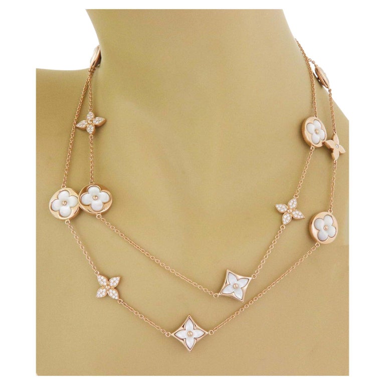 Louis Vuitton Blossom Sautoir Diamond Mother of Pearl 18k Pink Gold Necklace