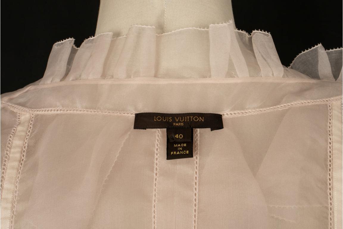 Louis Vuitton Blouse in White and Powder Pink Tones 6