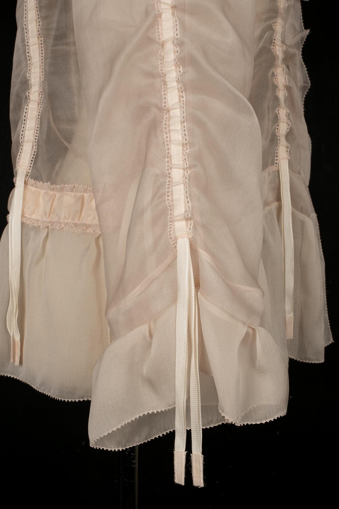 Louis Vuitton Blouse in White and Powder Pink Tones 1