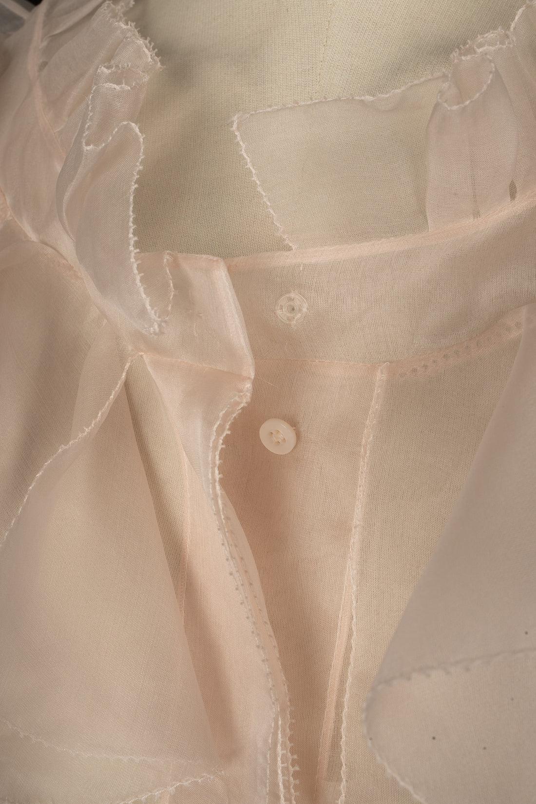 Louis Vuitton Blouse in White and Powder Pink Tones 3