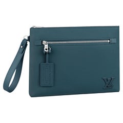 Louis Vuitton Blue Aerogram cowhide leather iPad sleeve