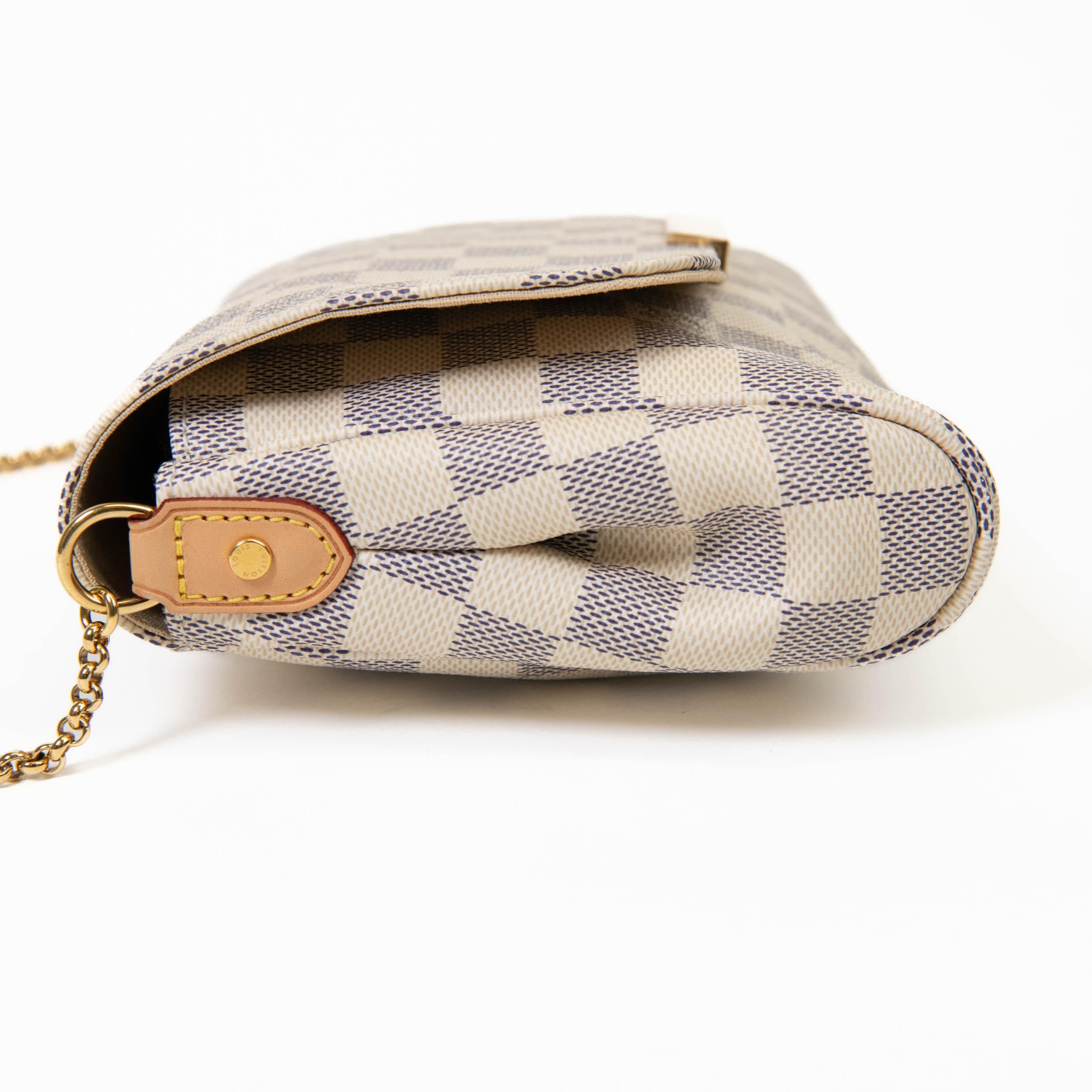 Louis Vuitton Blue and Cream Damier Azur Canvas Favorite MM 2