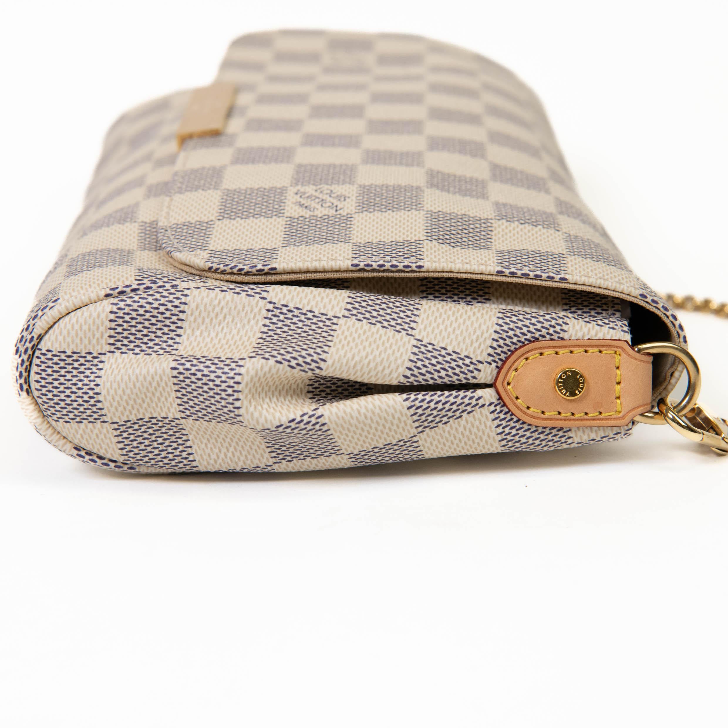 Louis Vuitton Blue and Cream Damier Azur Canvas Favorite MM 3