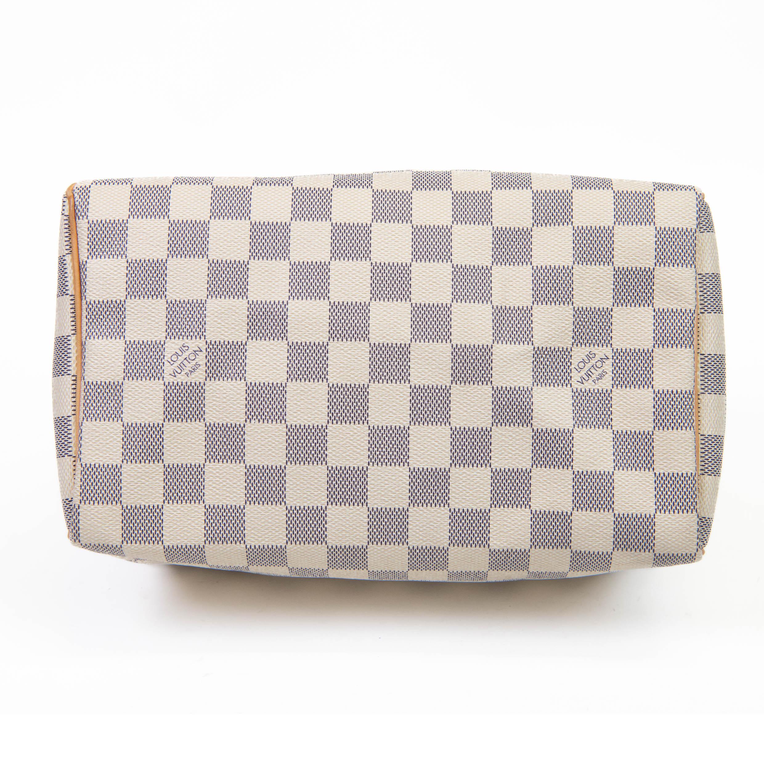 Louis Vuitton Blue and Cream Damier Azur Speedy 25 3
