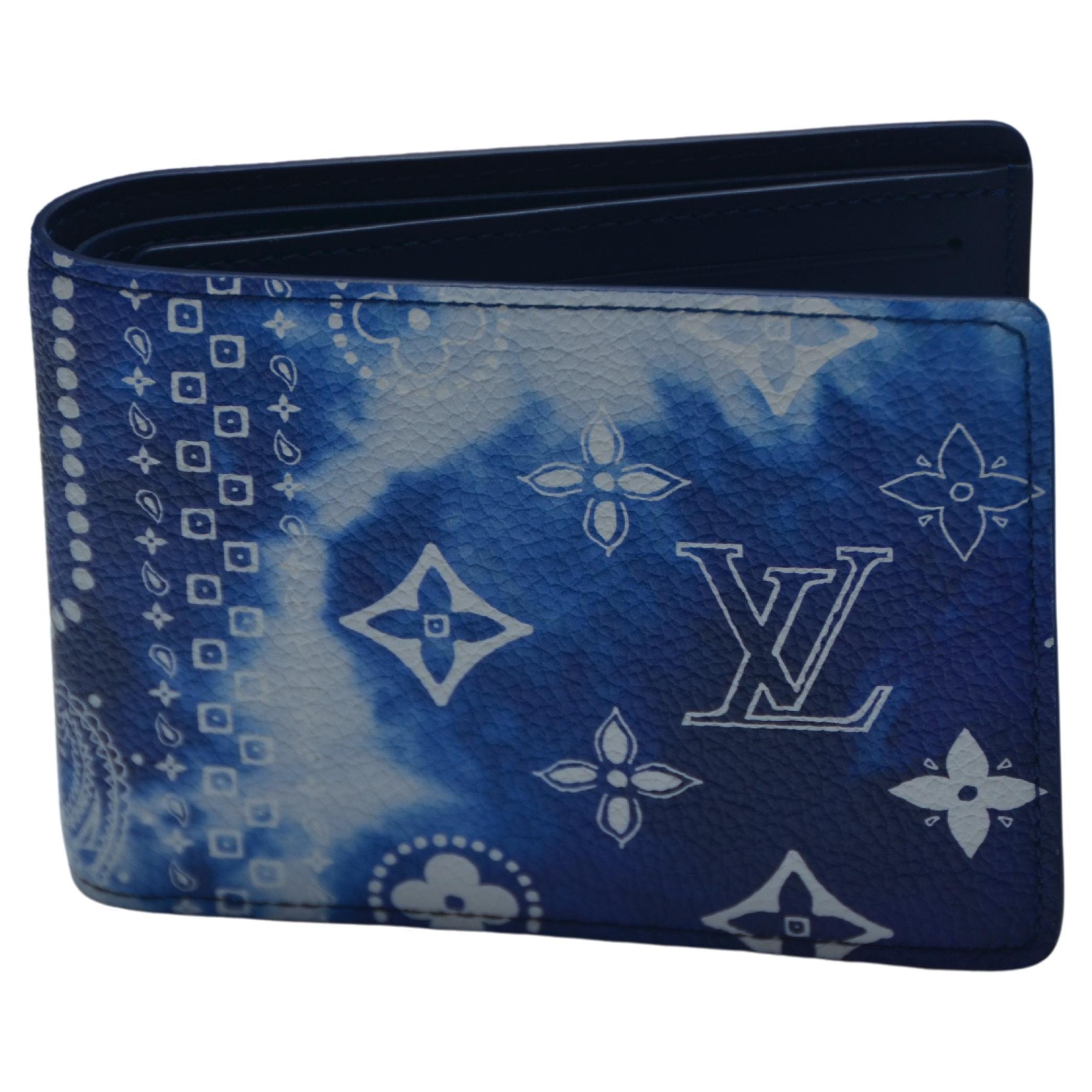 Louis Vuitton Blue Bandana Slender Wallet Leather  Brand New