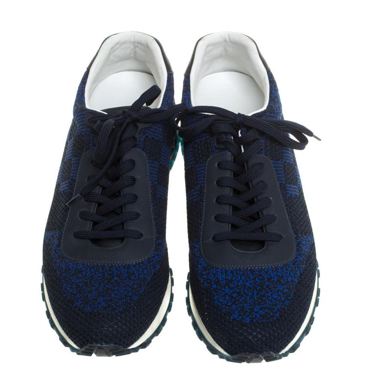 Louis Vuitton Blue/Black Nubuck and Leather Run Away Lace Up
