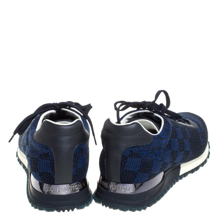 Men Louis Vuitton Size US 13 Shoes Blue Damier Pattern Leather Rare  Handmade