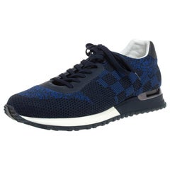 Louis Vuitton Blue Suede and Mesh Run Away Lace Up Sneakers