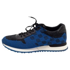 Louis Vuitton Blue/Black Damier Mesh and Leather Run Away Sneakers Size  42.5 Louis Vuitton