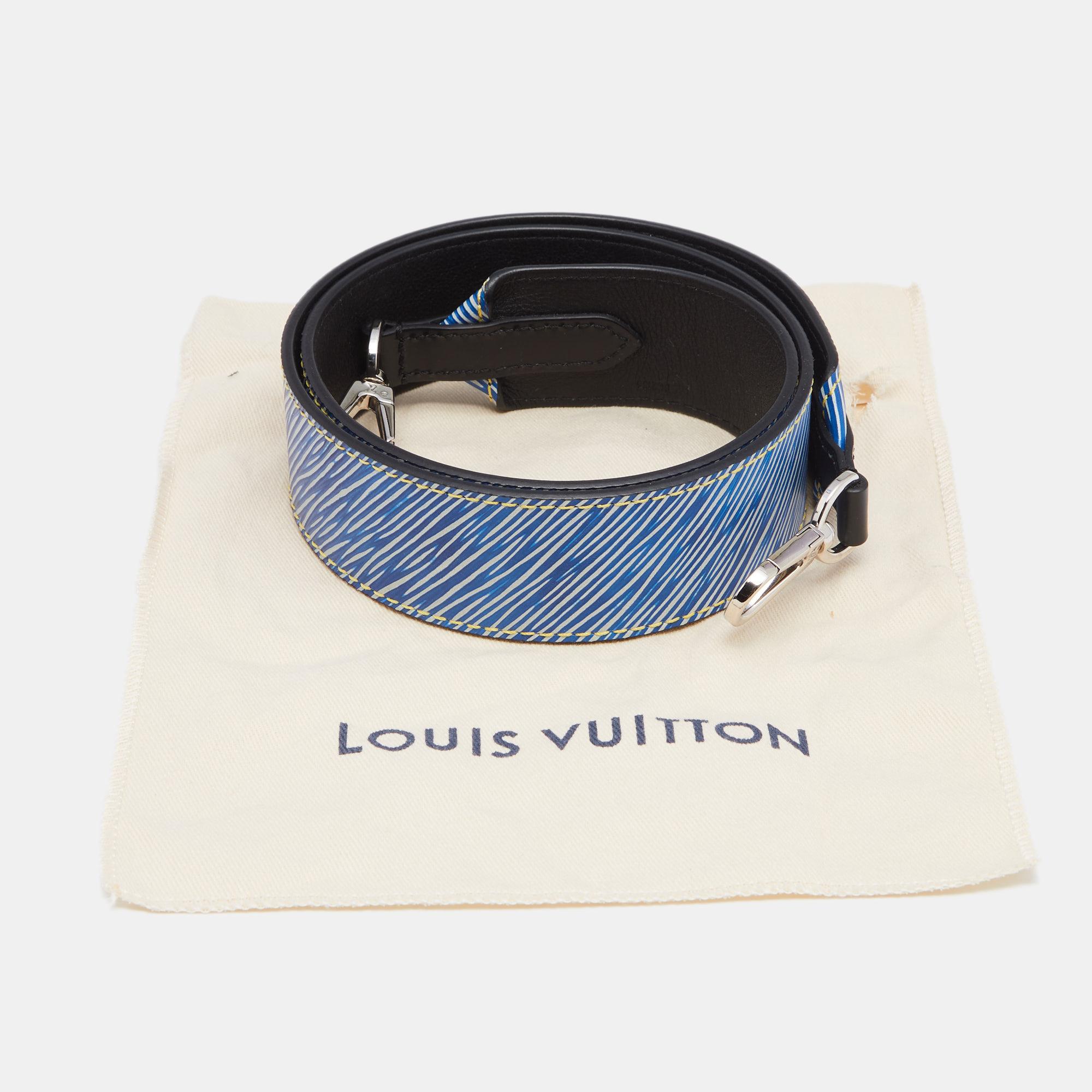 Louis Vuitton Blue/Black Epi Leather Bandouliere Shoulder Strap In Excellent Condition In Dubai, Al Qouz 2